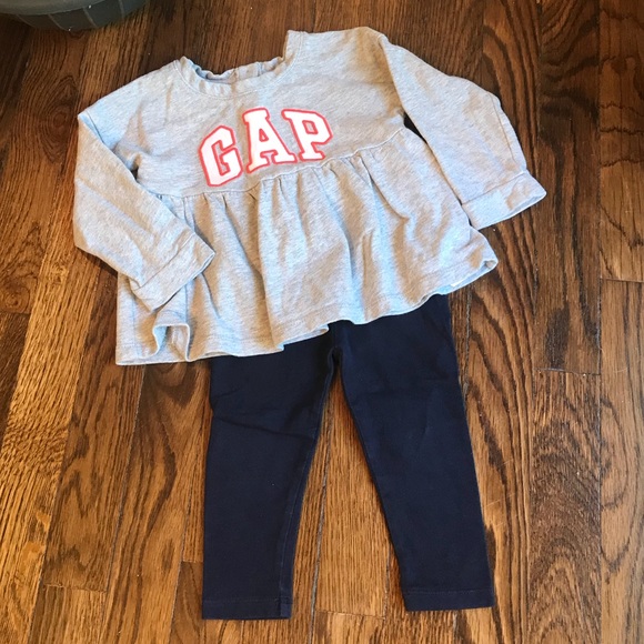 GAP Other - Baby Gap Peplum Sweatshirt And Leggings Set 18-24